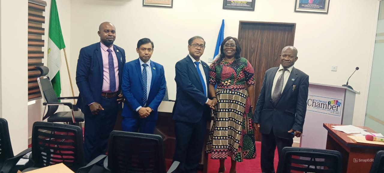 You are currently viewing PHCCIMA PRESIDENT, DR. CHINYERE NWOGA HOST BANGLADESH HIGH COMMISSIONER TO NIGERIA TO OPEN NEW CHANNELS OF PARTNERSHIP – INCLUDING A DESK OFFICE IN PHCCIMA.